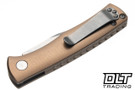Defiant 7 Clutch - Tan Knurled Texture Aluminum - Stonewash MagnaCut Bowie Blade