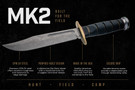 American Knife Company MK2 - CPM 3V Stonewash - Stacked Black Canvas Micarta Handle - Brass Guard