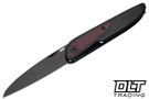 KNAFS Doodler - Black G-10 - Redstone Richlite Inlay - Blackwash S35VN Blade
