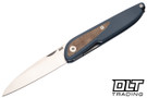 KNAFS Doodler - Horizon Blue G-10 - Brown Micarta Inlay - Satin S35VN Blade