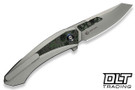 WE Knife Company Suisei - Gray Titanium - Jungle Wear Carbon Fiber Inlay - Stonewashed M390 Blade - WE25086-2