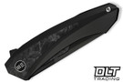 WE Knife Company Suisei - Dark Graphite Titanium - Black & White Carbon Fiber Inlay - Dark Graphite Stonewashed M390 Blade - WE25086-3