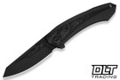 WE Knife Company Suisei - Dark Graphite Titanium - Black & White Carbon Fiber Inlay - Dark Graphite Stonewashed M390 Blade - WE25086-3