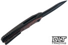 Hawk Talon Auto - DLC Titanium - Lava Flow FatCarbon Crosscut Overlay - DLC M390 Blade