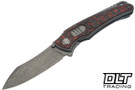 Hawk Talon Auto - Darkwash Titanium - Dragon Scale Pattern Lava Flow FatCarbon Overlay - DLC M390 Blade