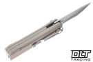 Olight Oknife LK Folding Pocket knife with Rechargeable Flashlight - Desert White Aluminium - M390 Tanto Blade