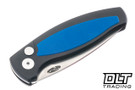 Three Rivers Manufacturing Pit Bull Sleek Auto MagnaCut - Black Aluminum - Royal Blue G-10 Inlay