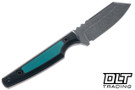 North Edge Tools Nomad - Black Richlite with Aqua Green Glass Inlay - Acid Wash MagnaCut Blade
