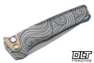 MachineWise Sonora - Brass Bolster - Ripple Texture Titanium - Swirl Lazer Etch - Stonewash S90V Blade #2415