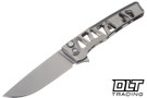 MachineWise Sonora - Ti Bolster - Skeletonized Raw Fine Step Titanium - Stonewash S90V Blade #2327