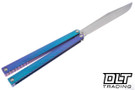 MachineWise Serif - Purple Blue Fade Titanium - Stonewash Drop Point Live S35VN Blade # 877