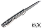 Defiant 7 Servo - Stonewashed Diamond Texture Titanium - Chad Nichols Black Rain Damascus Blade