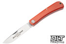 Great Eastern Farm & Field - #71 - Bull Nose Work Knife - Orange Linen Micarta
