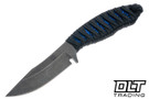 Auxiliary Manufacturing Hensley Wendigo - Blue Stingray Wrap - Darkwash S35VN Blade