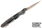 Microtech Socom Ram-Lok - Antique Denim Anodized Titanium with Textured Inlay - Bronzed Stonewash Blade - Bronze Accents - Marfione Select - 160RL-13SMS3