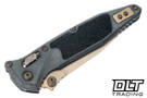 Microtech Socom Ram-Lok - Antique Denim Anodized Titanium with Textured Inlay - Bronzed Stonewash Blade - Bronze Accents - Marfione Select - 160RL-13SMS3