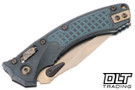 Microtech Amphibian Mini Ram-Lok - Antique Denim Frag Titanium - Bronzed Stonewash Blade - Bronze Accents - Marfione Select - 137MRL-13FRMS2
