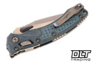 Microtech Amphibian Mini Ram-Lok - Antique Denim Frag Titanium - Bronzed Stonewash Blade - Bronze Accents - Marfione Select - 137MRL-13FRMS2