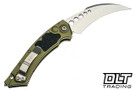 Microtech Hawk Karambit - OD Green Handle - Stonewash Blade - 166-10OD