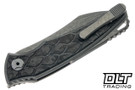 Hawk Talon Auto - Tumbled Titanium - Dragon Scale Black Ops Marble Carbon Fiber Overlay - Brightwashed M390 Blade