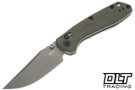 Zero Tolerance 0512DL Olive Drab Micarta - Working Finish Cru-Wear Clip Point Blade