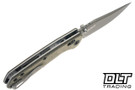 Zero Tolerance 0512DL Olive Drab Micarta - Working Finish Cru-Wear Clip Point Blade