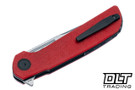 Reate Remedy - Belt Satin Elmax Blade - Red FatCarbon Glass - Black PVD Accents