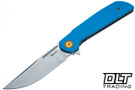 Reate Remedy - Belt Satin Elmax Blade - Blue FatCarbon Glass - Bronze Accents