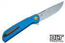 Reate Remedy - Belt Satin Elmax Blade - Blue FatCarbon Glass - Bronze Accents
