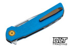Reate Remedy - Belt Satin Elmax Blade - Blue FatCarbon Glass - Bronze Accents
