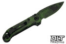 Microtech LUDT Gen III S/E - Black & Parakeet Green Camo Handle - Topographic Blade Blade - Signature Series - 1135S-1TPBKPGCS