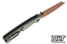 Bestechman Cicada's Wing - OD Green G-10 - Gold PVD 10CrCoMoV Blade - BMK24H