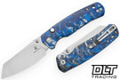 Bestechman Cicada's Wing - Blue Resin - Satin 10Cr15CoMoV Blade - BMK24-R-2