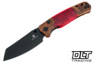 Bestechman Cicada's Wing - Red Resin & Wood - Black PVD 10Cr15CoMoV Blade - BMK24-W-1