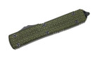 Microtech 122-2OD Ultratech D/E Tri-Grip - OD Green Handle - Black & Satin Partially Serrated Blade
