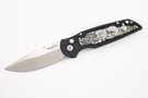Pro-Tech TR-3 Coin Struck Skull & Bones - Black Handle - Satin Blade