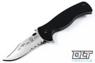 Emerson Sheepdog Flipper - Bowie - Stonewashed Blade - Partially Serrated