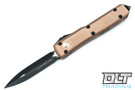 Microtech 122-1TA Ultratech D/E - Tan Handle - Contoured - Black Blade