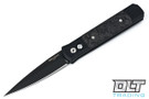 Pro-Tech Godfather - Black Handle - Marbled Carbon Fiber Inlays - Black Blade