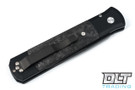 Pro-Tech Godfather - Black Handle - Marbled Carbon Fiber Inlays - Black Blade