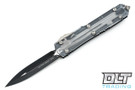 Microtech 122-1CL Ultratech D/E - Clear Top - Contoured - Two-Tone Black Blade