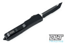 Microtech 123-2UMS Ultratech Tactical T/E - Black Handle - Contoured - Two-Tone Black Blade - Partially Serrated