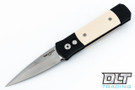 Pro-Tech Godson - Black Aluminum - Ivory Micarta Inlay folding knife