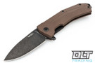 LionSteel KUR - Black Stonewash Blade - Brown G-10