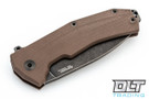 LionSteel KUR - Black Stonewash Blade - Brown G-10