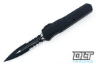 Microtech 242S-2T Cypher D/E - Black Handle - Smooth - Black Blade - Partial Serration