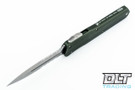 Microtech 242S-11OD Cypher D/E - OD Green Handle - Smooth - Stonewash Blade - Partial Serrations