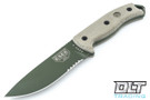 ESEE 5S - Partially Serrated - Kydex Sheath - Olive Drab Blade