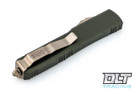 Microtech 223-14OD Ultratech Spartan D/E - Green Handle - Bronze Blade - Partial Serrations