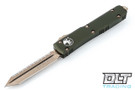 Microtech 223-15OD Ultratech Spartan D/E - Green Handle - Bronze Blade - Full Serrations